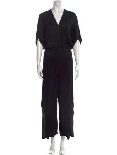 Pre-owned Zero + Maria Cornejo V-neck Jumpsuit In Black