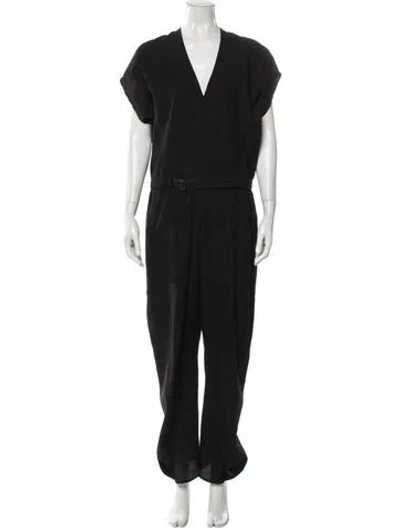 Pre-owned Zero + Maria Cornejo V-neck Jumpsuit In Black