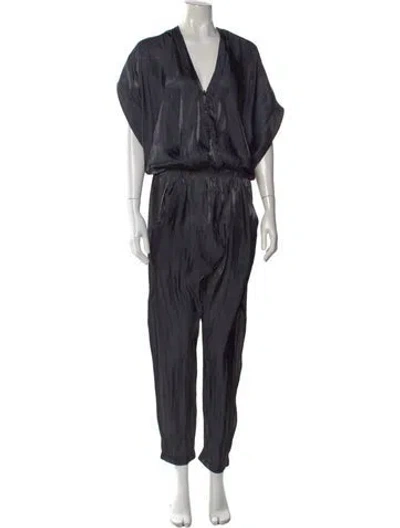 Pre-owned Zero + Maria Cornejo V-neck Jumpsuit In Black