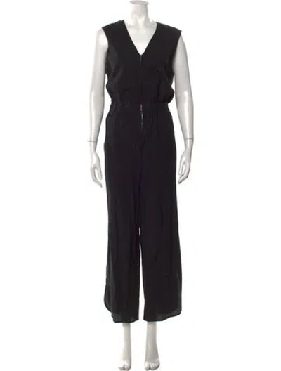 Pre-owned Zero + Maria Cornejo V-neck Jumpsuit In Black