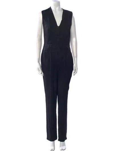 Pre-owned Zero + Maria Cornejo V-neck Jumpsuit In Blue