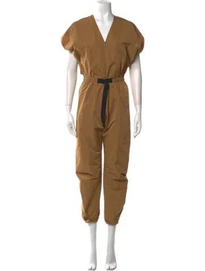 Pre-owned Zero + Maria Cornejo V-neck Jumpsuit In Neutral