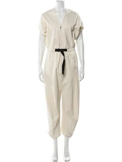 Pre-owned Zero + Maria Cornejo V-neck Jumpsuit In Neutral