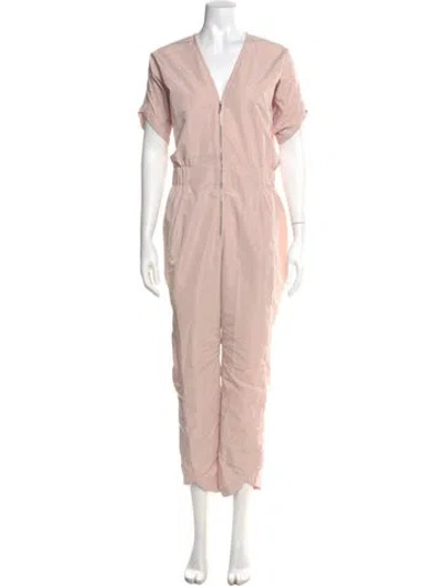 Pre-owned Zero + Maria Cornejo V-neck Jumpsuit In Pink