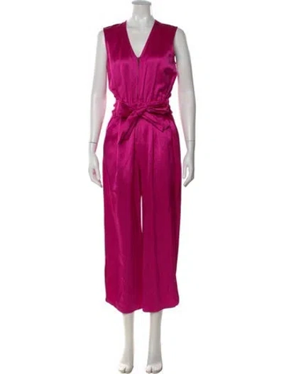Pre-owned Zero + Maria Cornejo V-neck Jumpsuit In Pink