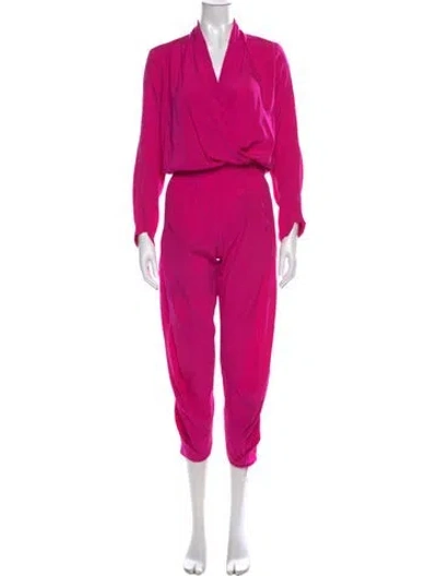 Pre-owned Zero + Maria Cornejo V-neck Jumpsuit In Pink