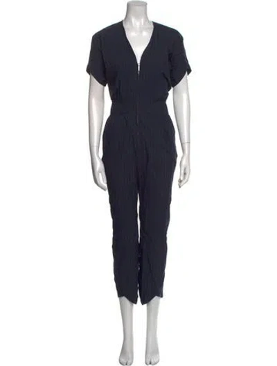 Pre-owned Zero + Maria Cornejo V-neck Jumpsuit W/ Tags In Blue