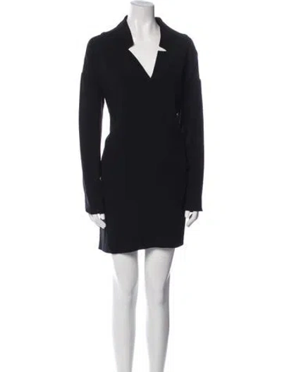 Pre-owned Zero + Maria Cornejo V-neck Knee-length Dress In Black