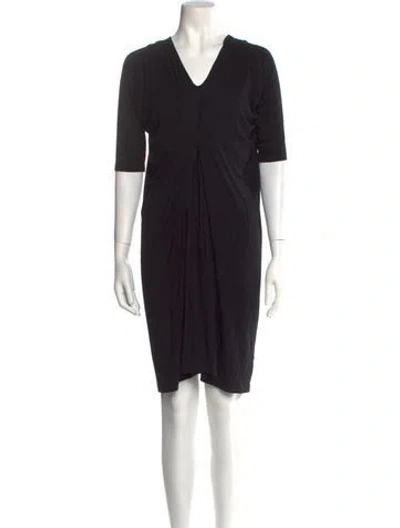 Pre-owned Zero + Maria Cornejo V-neck Knee-length Dress In Black