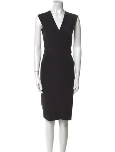 Pre-owned Zero + Maria Cornejo V-neck Knee-length Dress In Black