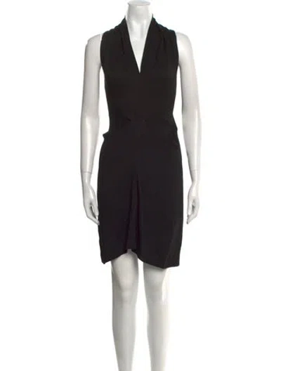 Pre-owned Zero + Maria Cornejo V-neck Knee-length Dress In Black
