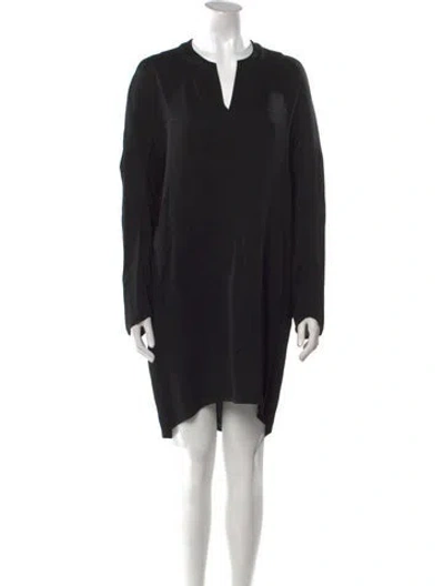 Pre-owned Zero + Maria Cornejo V-neck Knee-length Dress In Black