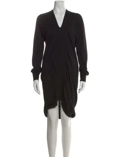 Pre-owned Zero + Maria Cornejo V-neck Knee-length Dress In Black