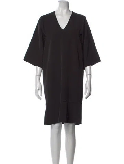 Pre-owned Zero + Maria Cornejo V-neck Knee-length Dress In Black