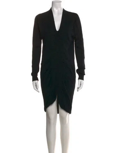 Pre-owned Zero + Maria Cornejo V-neck Knee-length Dress In Black