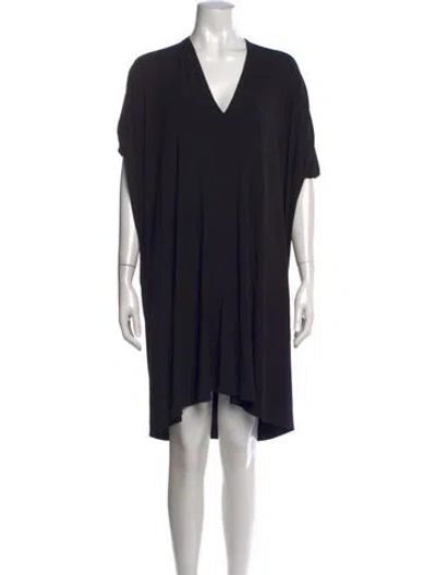 Pre-owned Zero + Maria Cornejo V-neck Knee-length Dress In Black