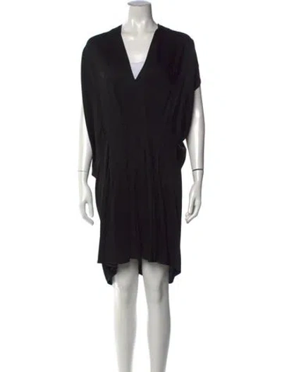 Pre-owned Zero + Maria Cornejo V-neck Knee-length Dress In Black
