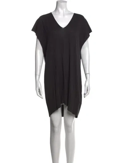 Pre-owned Zero + Maria Cornejo V-neck Knee-length Dress In Black