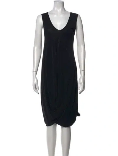 Pre-owned Zero + Maria Cornejo V-neck Knee-length Dress In Black