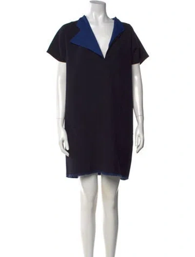 Pre-owned Zero + Maria Cornejo V-neck Knee-length Dress In Black