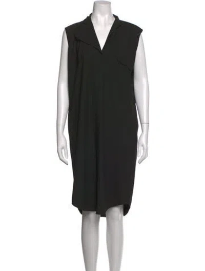 Pre-owned Zero + Maria Cornejo V-neck Knee-length Dress In Black
