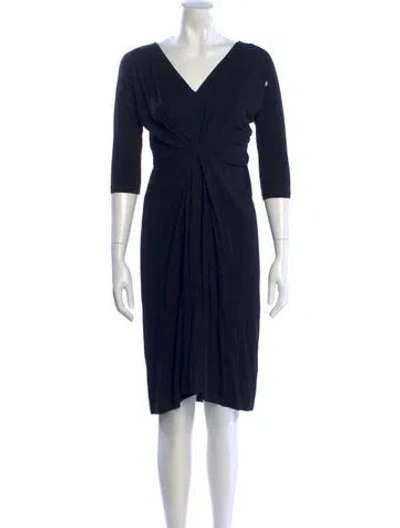 Pre-owned Zero + Maria Cornejo V-neck Knee-length Dress In Blue