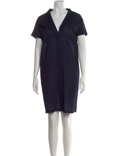 Pre-owned Zero + Maria Cornejo V-neck Knee-length Dress In Blue