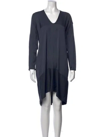 Pre-owned Zero + Maria Cornejo V-neck Knee-length Dress In Blue