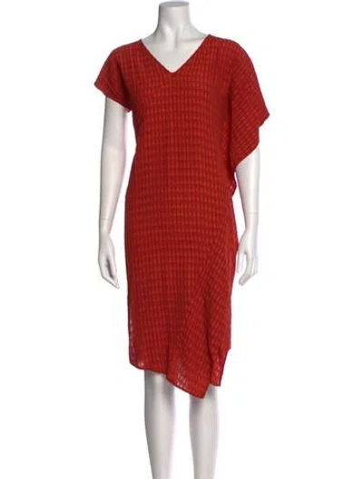 Pre-owned Zero + Maria Cornejo V-neck Knee-length Dress In Brown