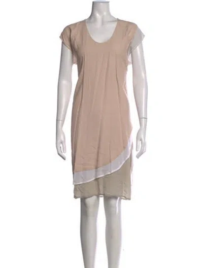 Pre-owned Zero + Maria Cornejo V-neck Knee-length Dress In Neutrals