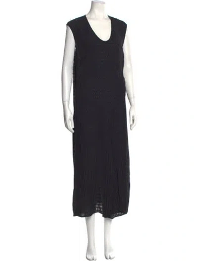 Pre-owned Zero + Maria Cornejo V-neck Long Dress In Black