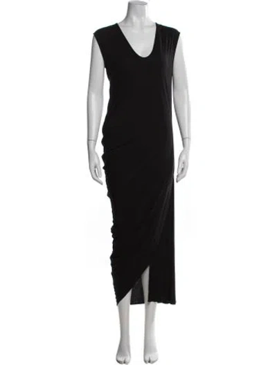 Pre-owned Zero + Maria Cornejo V-neck Long Dress In Black