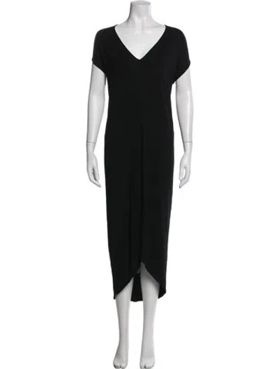 Pre-owned Zero + Maria Cornejo V-neck Long Dress In Black
