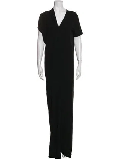 Pre-owned Zero + Maria Cornejo V-neck Long Dress In Black