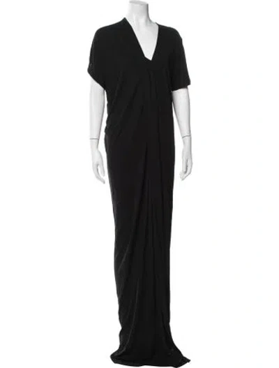 Pre-owned Zero + Maria Cornejo V-neck Long Dress In Black