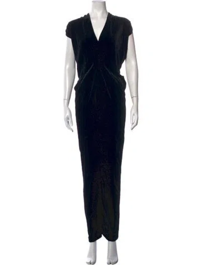 Pre-owned Zero + Maria Cornejo V-neck Long Dress In Black