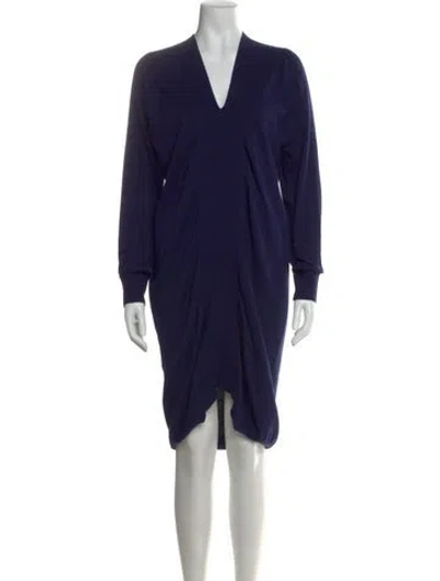 Pre-owned Zero + Maria Cornejo V-neck Long Dress In Blue
