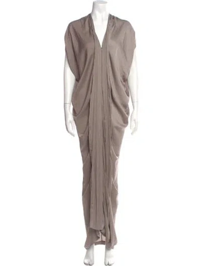 Pre-owned Zero + Maria Cornejo V-neck Long Dress W/ Tags In Neutral