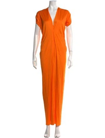 Pre-owned Zero + Maria Cornejo V-neck Long Dress W/ Tags In Orange