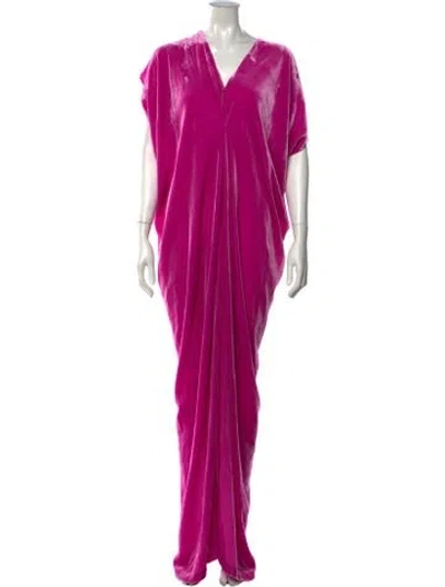Pre-owned Zero + Maria Cornejo V-neck Long Dress W/ Tags In Pink