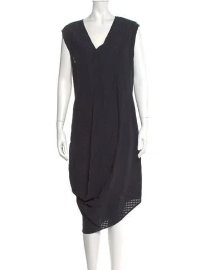 Pre-owned Zero + Maria Cornejo V-neck Midi Length Dress In Black