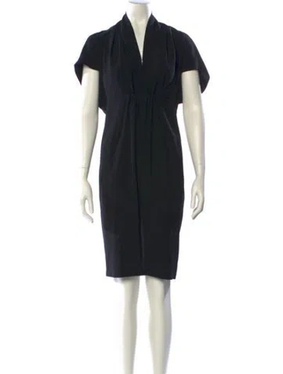 Pre-owned Zero + Maria Cornejo V-neck Midi Length Dress In Black