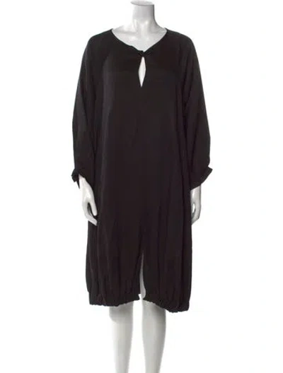 Pre-owned Zero + Maria Cornejo V-neck Midi Length Dress In Black