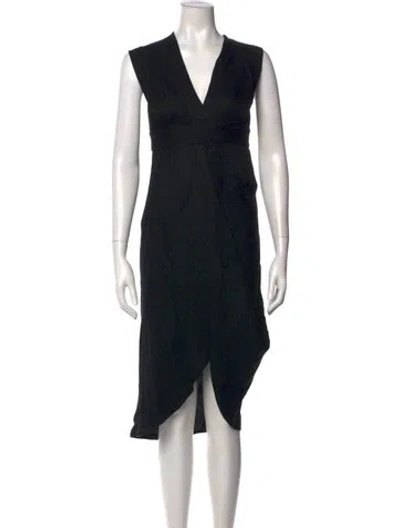 Pre-owned Zero + Maria Cornejo V-neck Midi Length Dress In Black