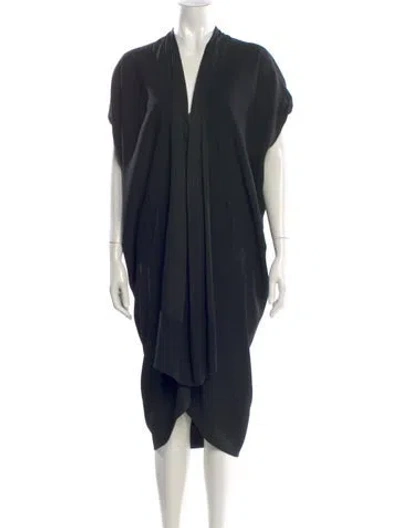 Pre-owned Zero + Maria Cornejo V-neck Midi Length Dress In Black