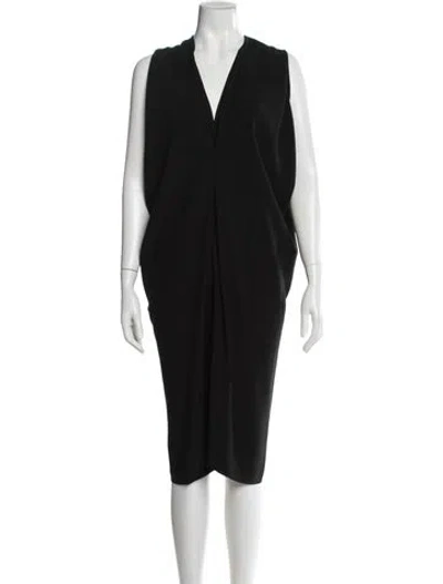 Pre-owned Zero + Maria Cornejo V-neck Midi Length Dress In Black