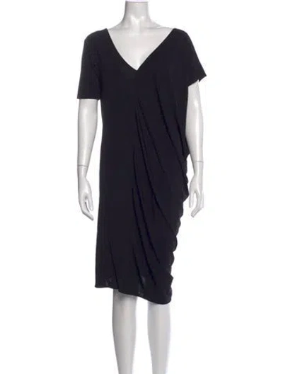 Pre-owned Zero + Maria Cornejo V-neck Midi Length Dress In Black