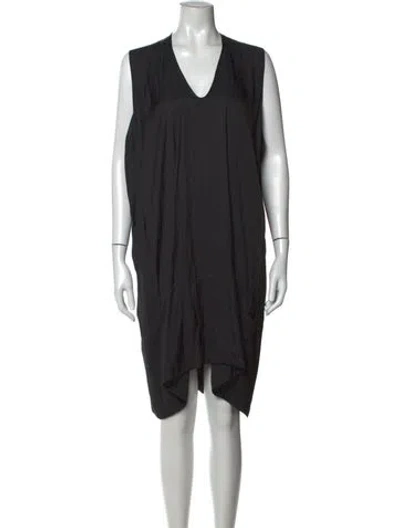 Pre-owned Zero + Maria Cornejo V-neck Midi Length Dress In Black