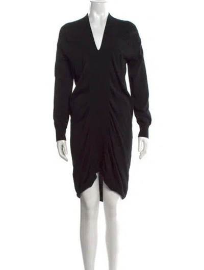 Pre-owned Zero + Maria Cornejo V-neck Midi Length Dress In Black