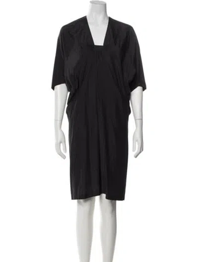Pre-owned Zero + Maria Cornejo V-neck Midi Length Dress In Black